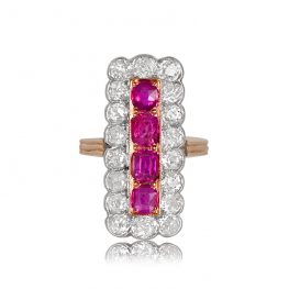 Edwardian Era elongated Ring Ashmont Ring Top View