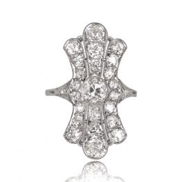 Art Deco Platinum and Diamond Ring Morrison Ring