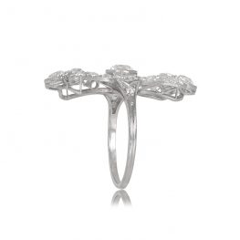 Platinum and Diamond Art Deco Ring Morrison Ring Side View