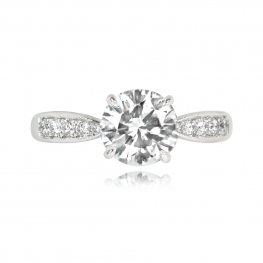 1.10ct Prong Set Round Brilliant Cut Diamond Tiffany Engagement Ring 13974-TV-1000